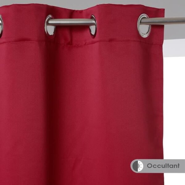 Lot de 2 Rideaux occultant - 135 x 240 cm - Rouge