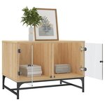 vidaXL Table basse avec portes en verre chêne sonoma 68 5x50x50 cm