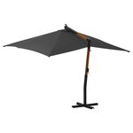 vidaXL Parasol de jardin en porte-à-faux avec mât en bois anthracite