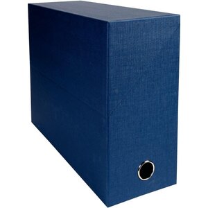 Boîte de transfert en papier toilé dos 12 cm bleu marine
