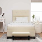 vidaXL Lit à ressorts avec matelas Crème 120 x 200 cm tissu