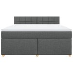 vidaXL Sommier à lattes de lit avec matelas Gris foncé 180x200cm Tissu
