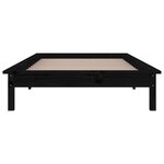 vidaXL Cadre de lit à LED sans matelas noir 90x190 cm bois massif