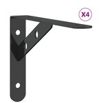 vidaXL Supports d'étagères 4 Pièces 20x2 5x14 cm noir acier inoxydable