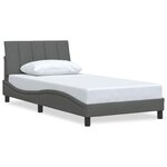 vidaXL Cadre de lit sans matelas gris foncé 100x200 cm tissu