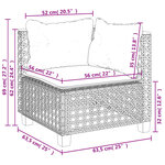 vidaXL Salon de jardin avec coussins 10 Pièces gris résine tressée
