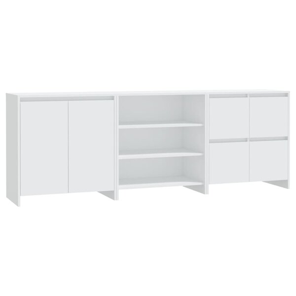vidaXL Buffets 3 Pièces Blanc Bois d'ingénierie