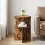 vidaXL Table d'appoint Chêne fumé Ø 39 5 x 55 cm Bois d'ingénierie
