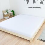 Lit double TATAMI 160 x 200 naturel et blanc