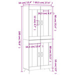 vidaXL Buffet haut Blanc 69 5x34x180 cm Bois d'ingénierie