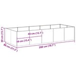 vidaXL Jardinière blanc 200x80x40 cm acier