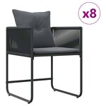 vidaXL Ensemble de salle à manger pour jardin 9 Pièces Noir Acier