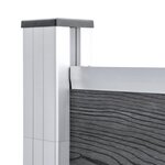 vidaXL Ensemble de clôture WPC 4 Carré + 1 Incliné 792 x 186 cm Gris