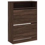 vidaXL Armoire à chaussures 2 tiroirs rabattables chêne marron