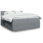 vidaXL Sommier à lattes de lit avec matelas Gris clair 200x200cm Tissu