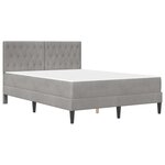 vidaXL Cadre de lit avec matelas Gris clair 140 x 190 cm Velours