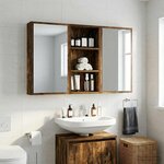 vidaXL Armoire murale de salle de bain Chêne Fumé 30 x 10 x 60 5 cm