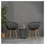 Chaise de jardin avec accoudoirs Noir Lot de 6