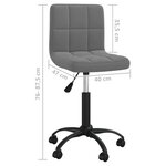 vidaXL Chaise pivotante à manger Gris foncé Velours
