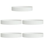 vidaXL Pot en métal blanc Blanc Métal Grand Incrustations décoratives