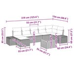 vidaXL Ensemble de Canapé de Jardin 8 Pièces Noir  blanc Rotin  Polyester