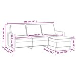 vidaXL Canapé à 3 places avec repose-pieds Marron 180 cm Velours