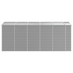 vidaXL Abri de jardin gris clair 191 x 470 x 198 cm en acier galvanisé