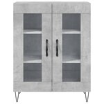 vidaXL Buffet haut Gris béton 69 5x34x180 cm Bois d'ingénierie