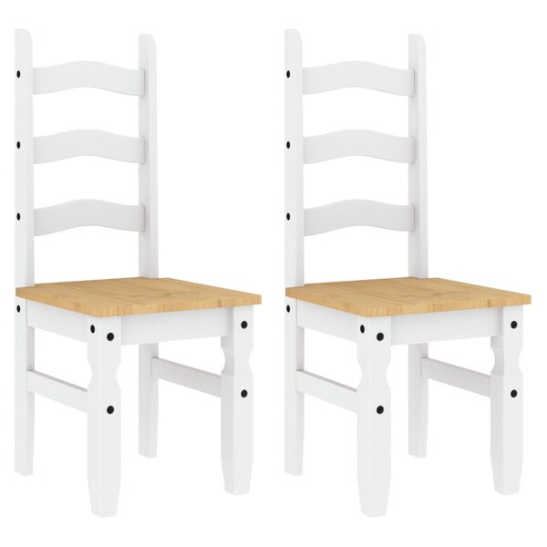 vidaXL Chaises à manger lot de 2 Corona blanc bois massif de pin