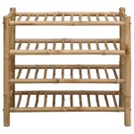 vidaXL Rack à chaussures avec étagère Naturel 68 x 28 x 63 cm Bambou