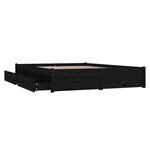 vidaXL Cadre de lit avec tiroirs Noir 120x190 cm Petit double