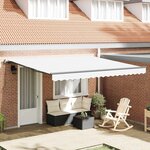 vidaXL Auvent rétractable blanc Blanc 400 × 350 cm tissu
