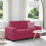 vidaXL Canapé deux places avec coussin Rouge bordeaux Velours