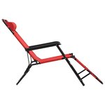 vidaXL Chaises longues pliables 2 Pièces avec repose-pied Acier Rouge