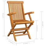 vidaXL Chaises de jardin avec coussins vert lot de 6 Bois teck massif