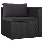 vidaXL Salon de jardin 8 Pièces avec coussins résine tressée noir