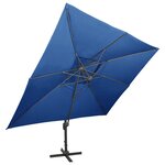 vidaXL Parasol cantilever avec double toit bleu azuré 400x300 cm