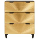 vidaXL Buffet Noir et or 60 x 33 x 75 cm Bois de mangue massif