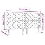 vidaXL Tête de lit LED Gris Foncé 200 cm Lot de 3 Gris foncé Tissu  Mousse
