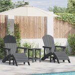 Chaises Adirondack vidaXL avec repose-pieds 2 Pièces Gris clair HDPE