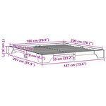 vidaXL Cadre de lit Marron ciré Bois de pin massif 180 x 200 cm
