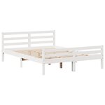 vidaXL Lit bibliothèque sans matelas blanc 150x200 cm bois pin massif
