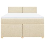 vidaXL Sommier à lattes de lit avec matelas Crème 140x200 cm Tissu