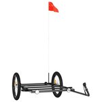 vidaXL Remorque de vélo noir 135x68x37 cm fer