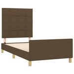 vidaXL Cadre de lit avec tête de lit Marron foncé 100x200 cm Tissu