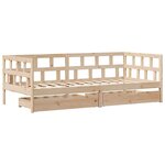 vidaXL Lit de jour avec tiroirs sans matelas 80x200 cm bois massif
