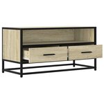 vidaXL Meuble TV chêne sonoma 80x34 5x40 cm bois d'ingénierie et métal