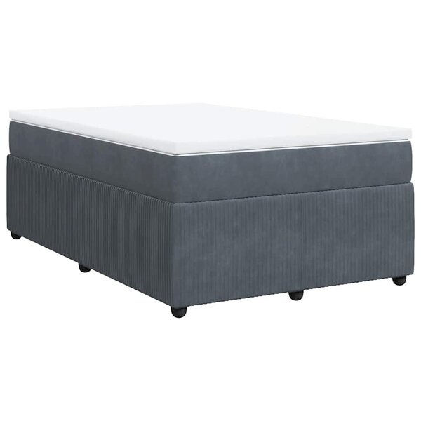 vidaXL Sommier à lattes de lit et matelas Gris foncé 120x200cm Velours