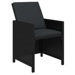 vidaXL Ensemble à manger de jardin coussins 17 Pièces Résine tressée Noir