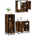vidaXL Ensemble de meubles de salle de bain 3 Pièces Chêne fumé